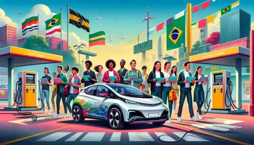 carros elétricos em autoescolas